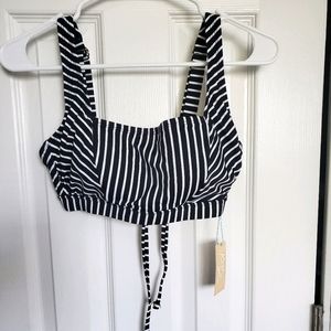 NWT Black and white stripe swimsuit top